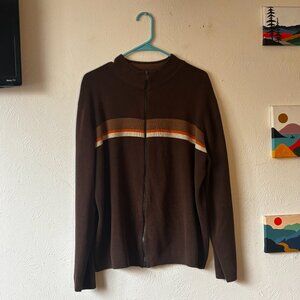 Arizona Jean Company Brown Zip Up Sweater